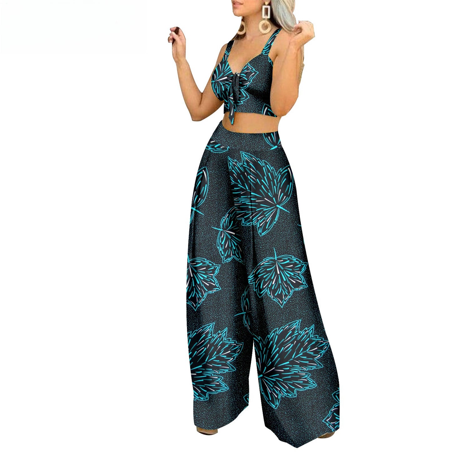 African Ethnic Print Batik Two-piece Suit