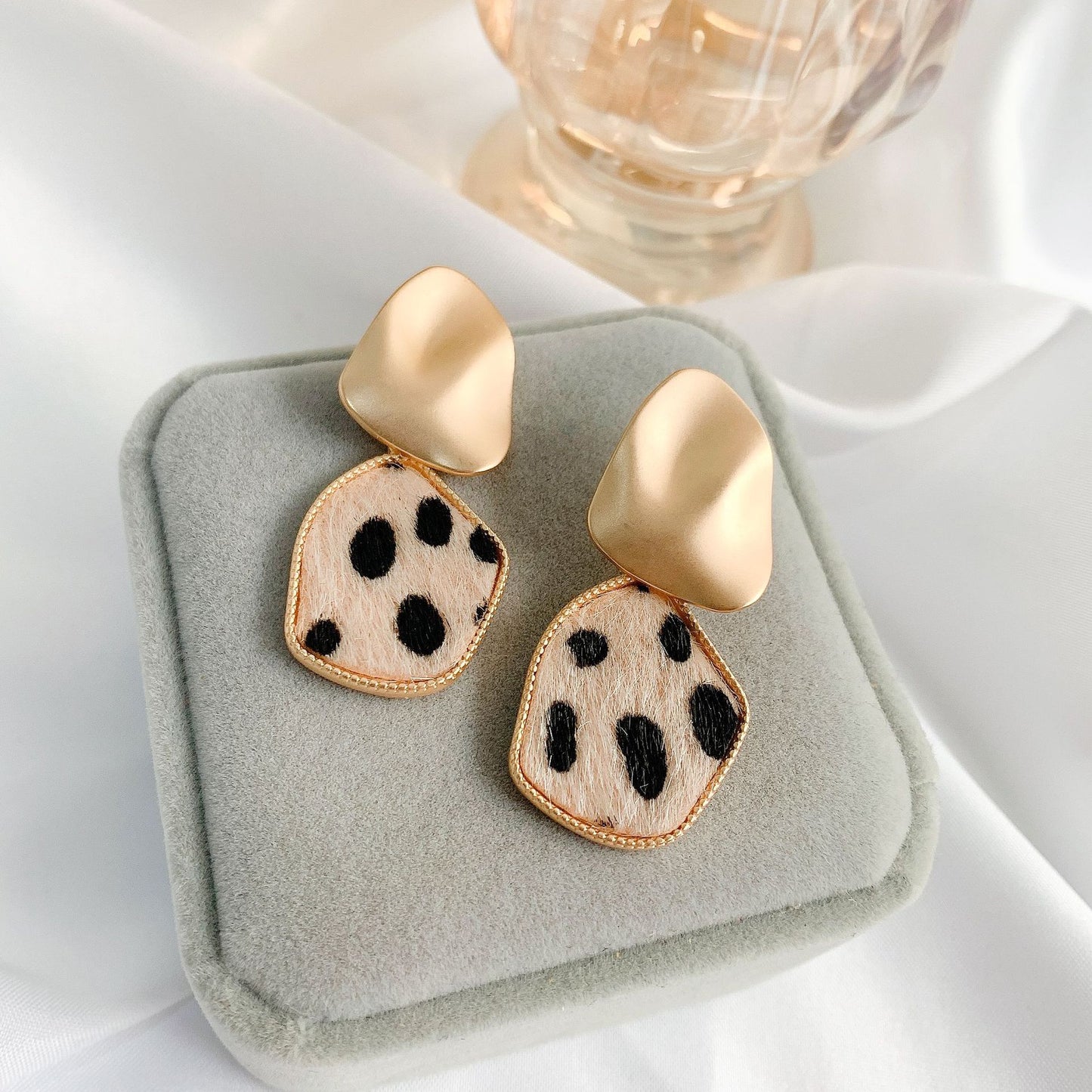 Vintage Leopard Stud Earrings