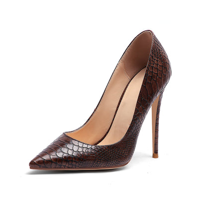 Snake Skin Single Shoes