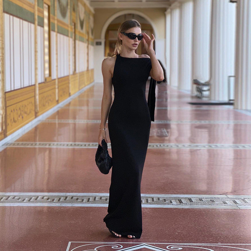 One Shoulder Ribbon Dress