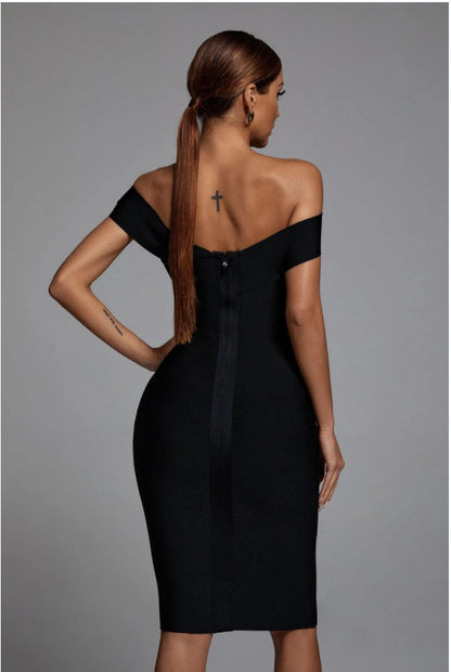 Black Slim Fit Bandage Dress