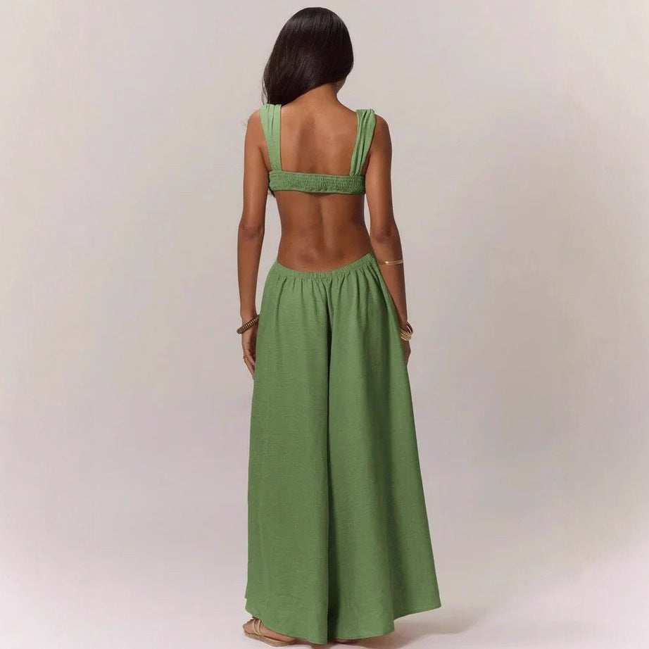 Bohemian Sexy Strapless Backless Jumpsuit Dress