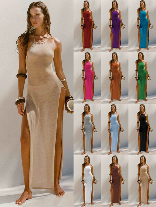 Strappy Halterneck Long Dress