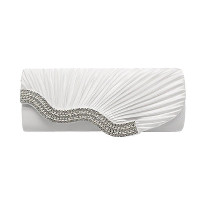 Rhinestone Pleated Clutch