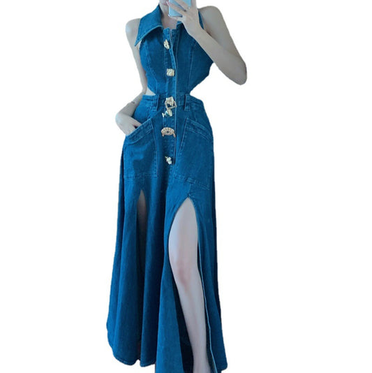 Sleeveless Denim Summer Dress