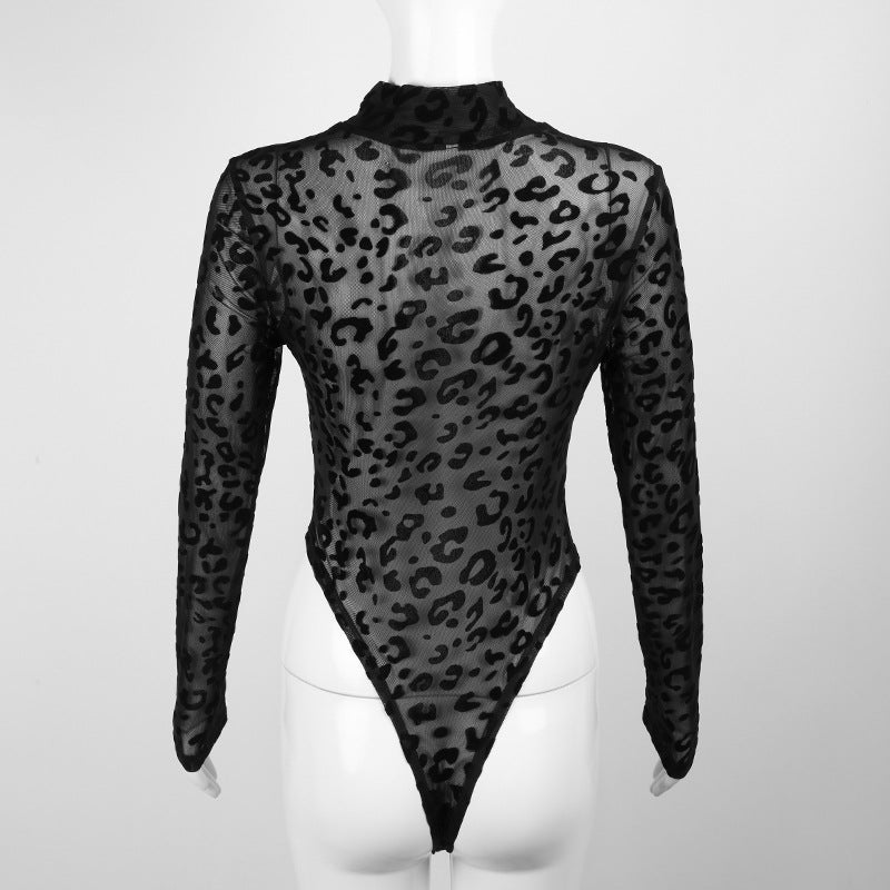 Sheer Mesh Long Sleeve Bodysuit