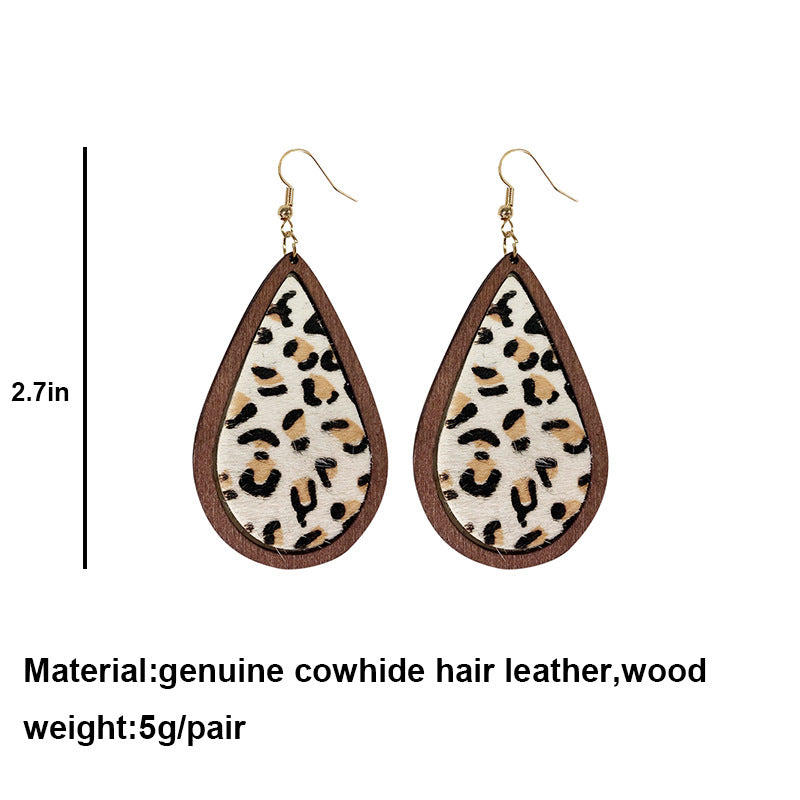 Leopard Print Cowhide Earrings