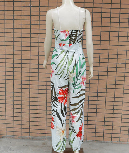 Sling Print Wide-Leg Bodysuit