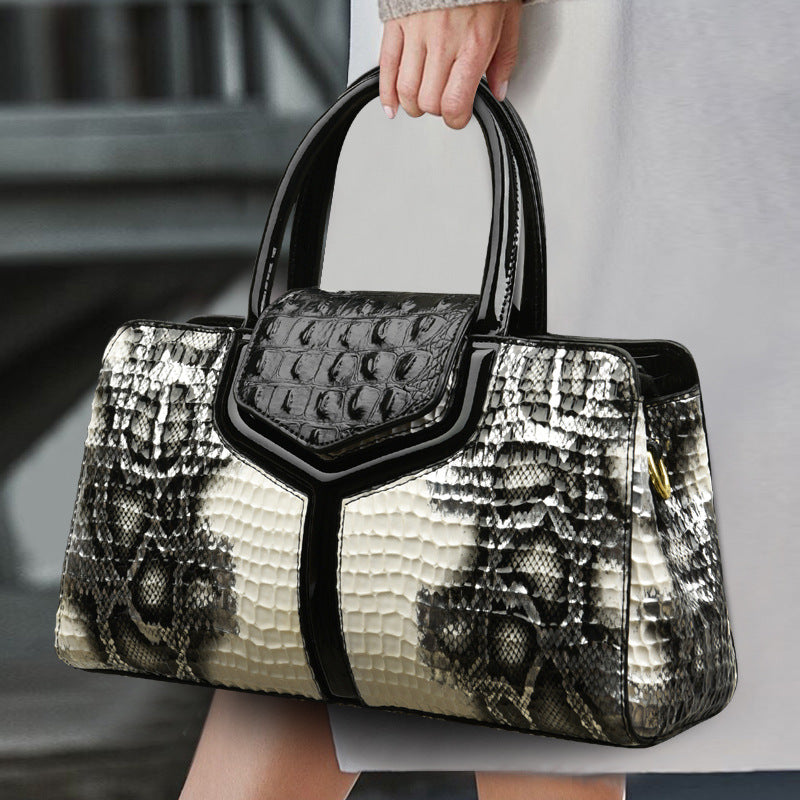 Vintage Snake Pattern Handbag