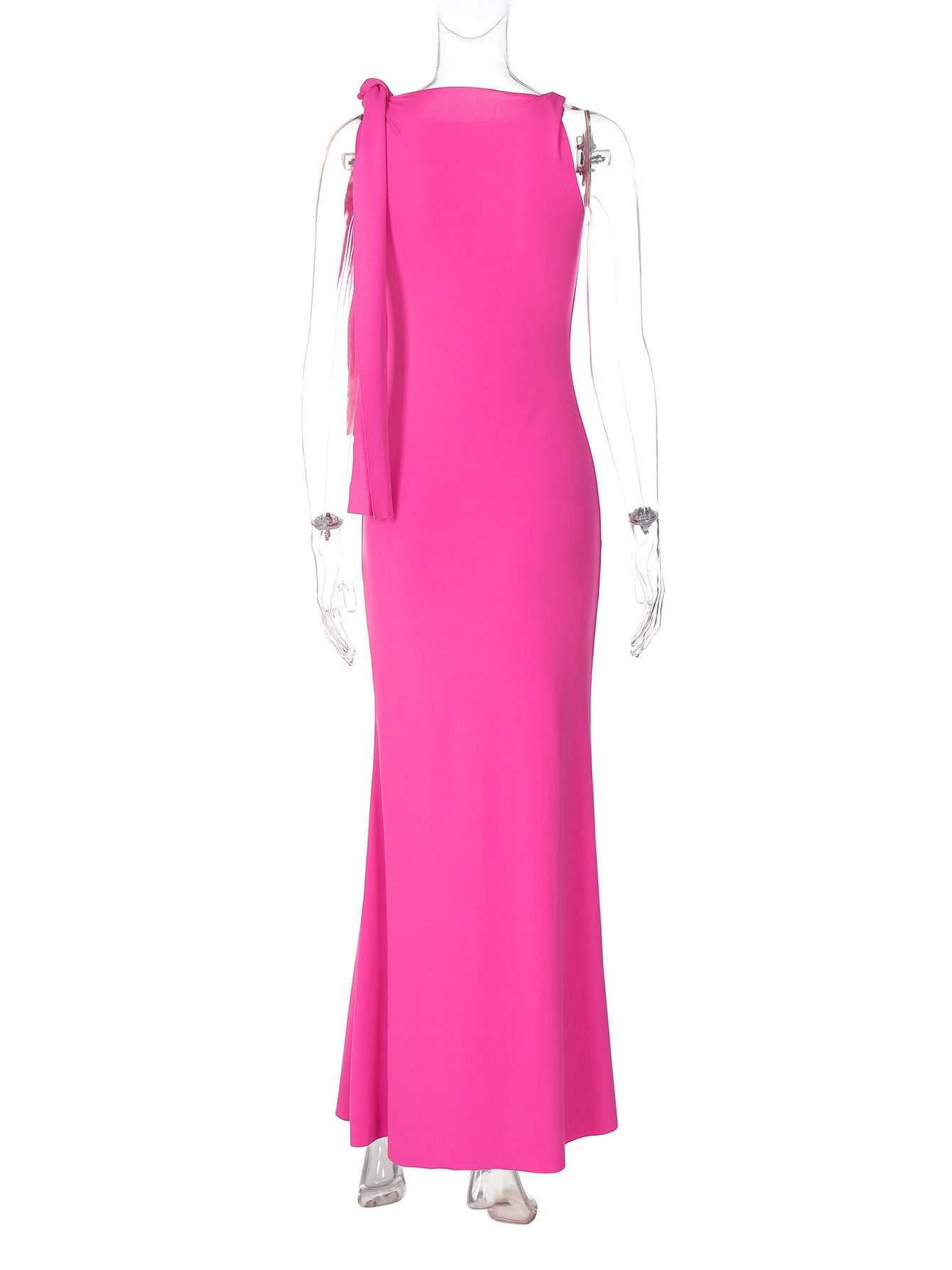 One Shoulder Ribbon Dress