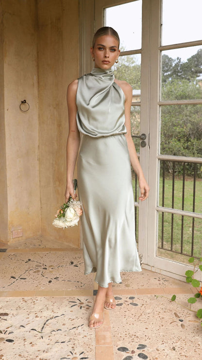 Sleeveless Halter Neck Dress Summer Fashion