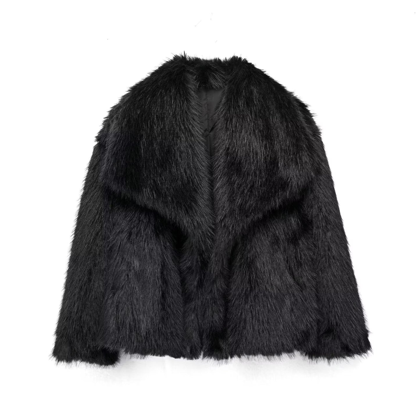 Warm Thicken Fluffy Lapel Jacket Outwear