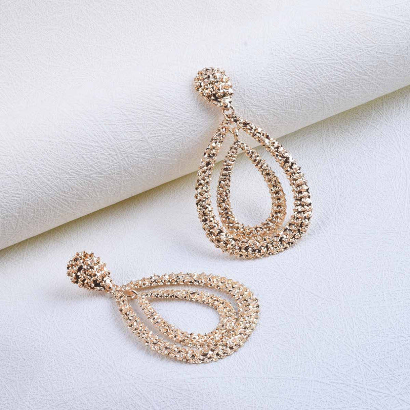 Fashionable Double-layer Teardrop Earrings