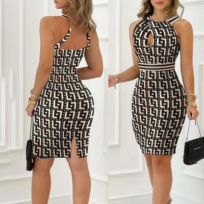 Printed Halter Dress