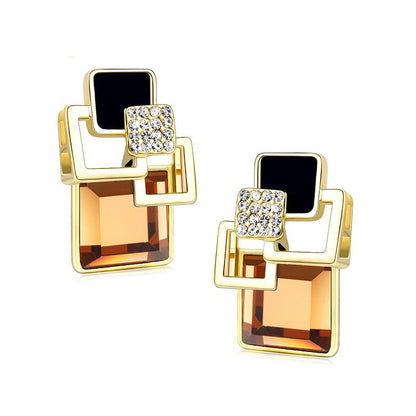 Popular Square Crystal Earrings