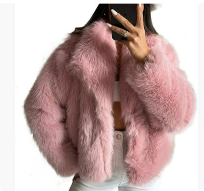 Warm Thicken Fluffy Lapel Jacket Outwear