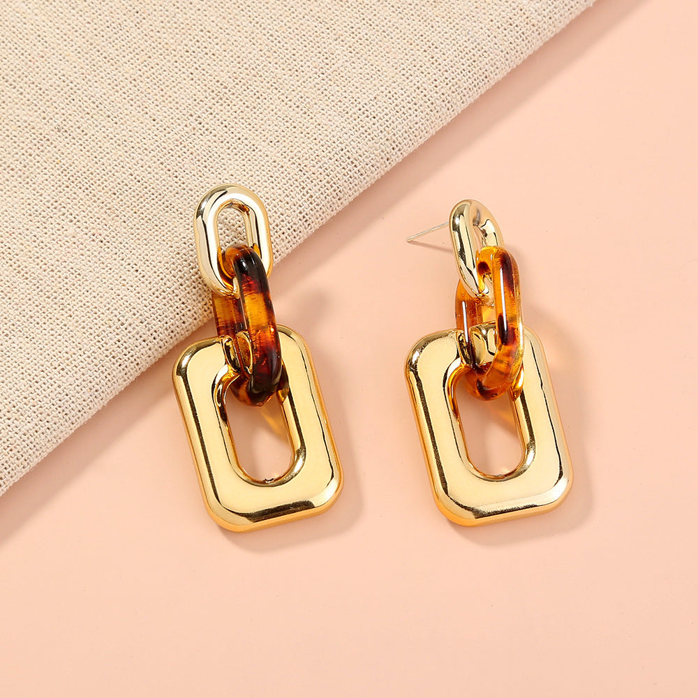 Long Leopard Print Statement Earrings