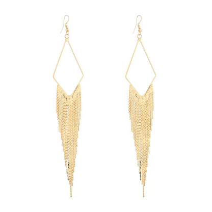 Bohemian Ethnic Diamond Tassel Earrings