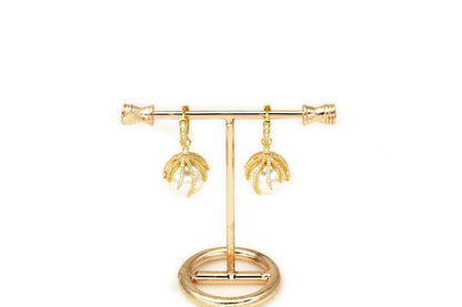 925 White Fritillaria Earrings
