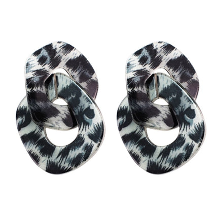 Leopard Print Two-piece Temperament Earrings