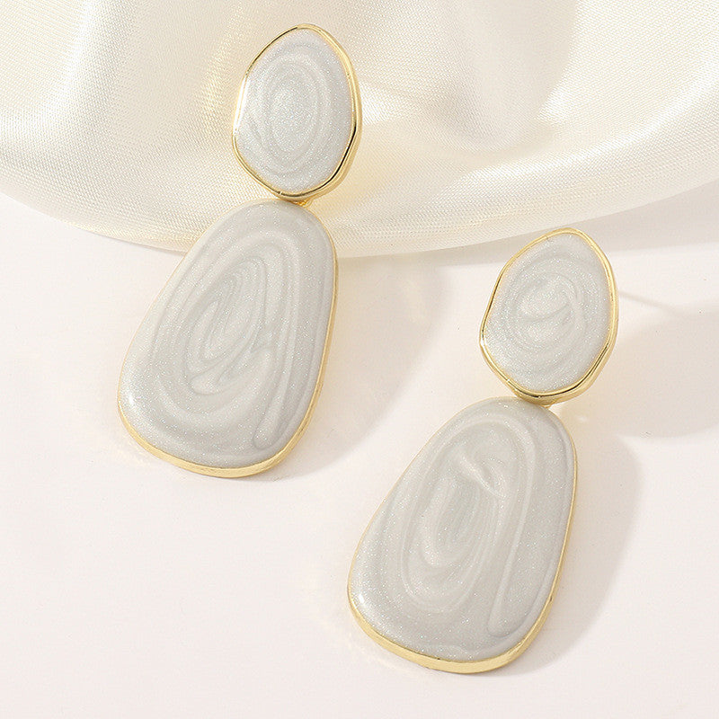 Geometric Oval Earrings
