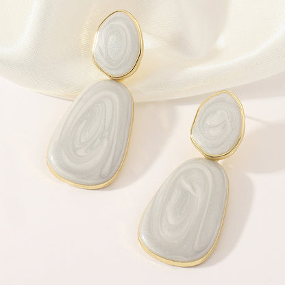 Geometric Oval Earrings