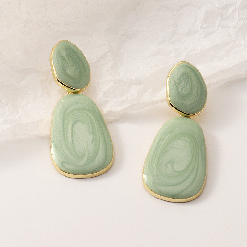 Geometric Oval Earrings