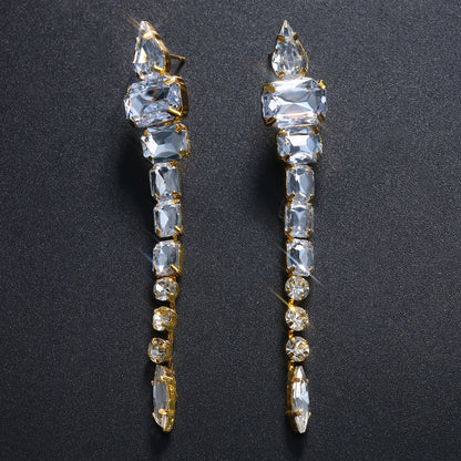 Long Shiny Diamond Rhinestone Earrings