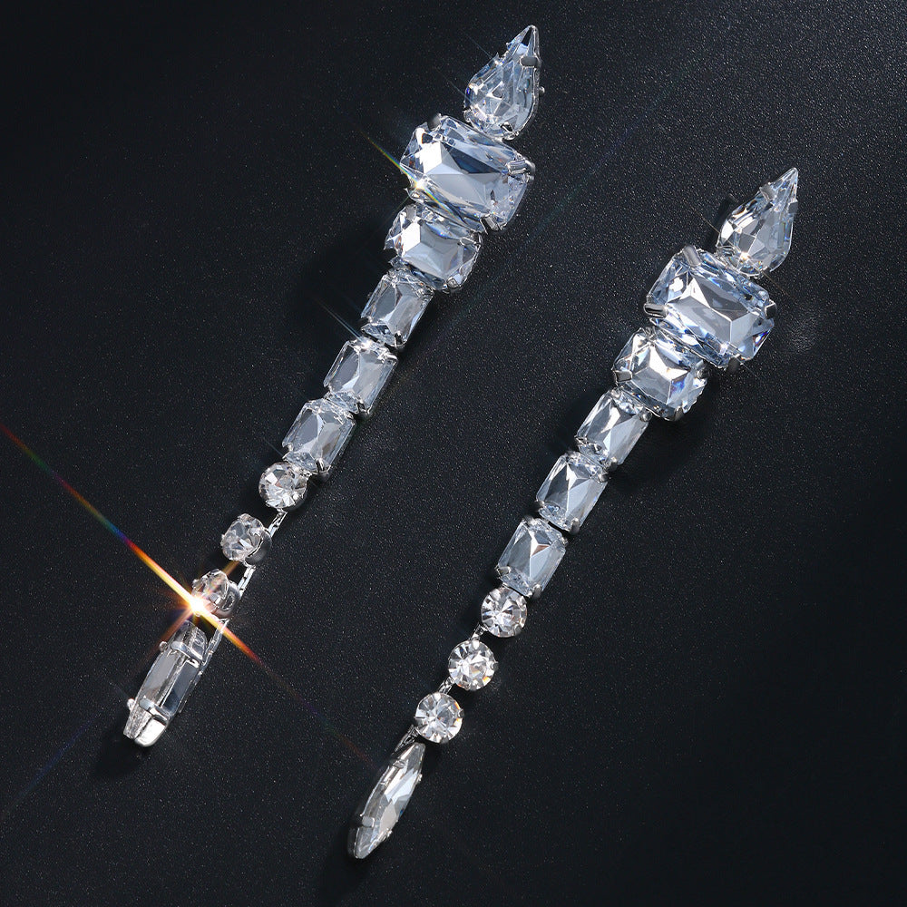 Long Shiny Diamond Rhinestone Earrings