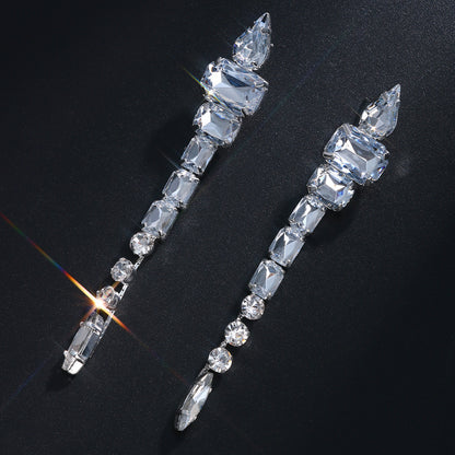 Long Shiny Diamond Rhinestone Earrings