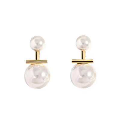 Pearl Silver Needle Earrings