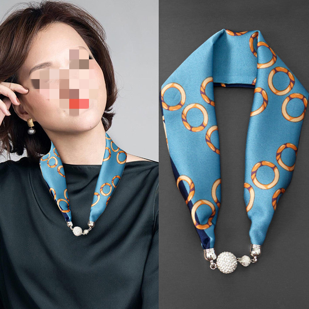 Silk Scarf Pearl Necklace