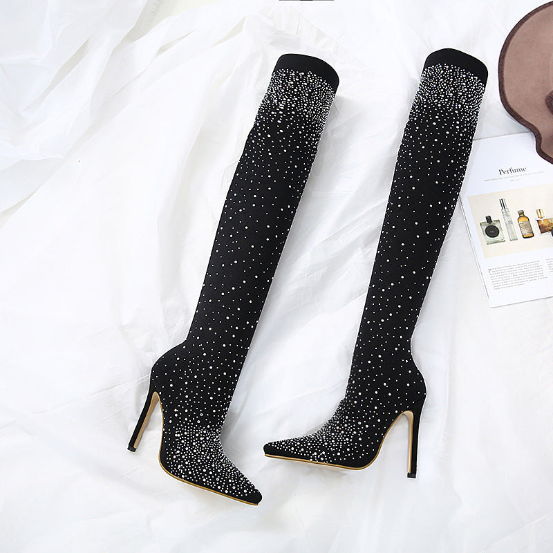 High-Heeled Knee Boots