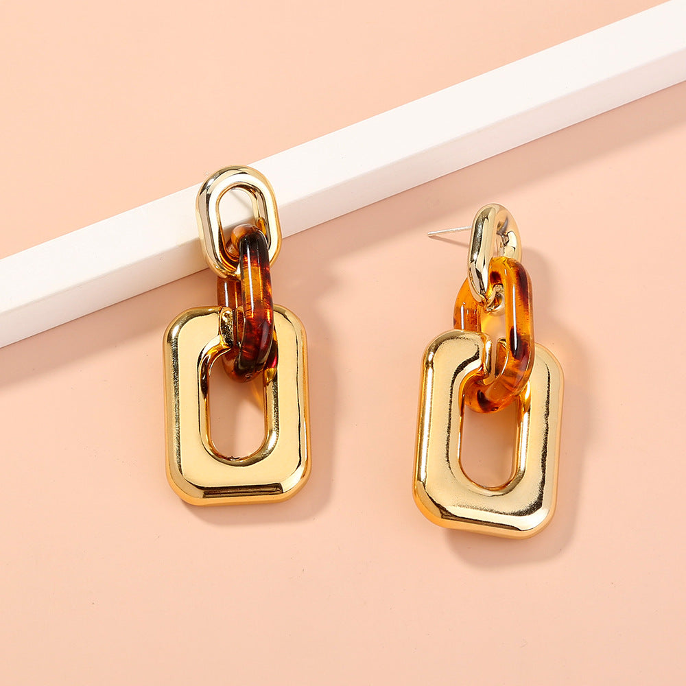 Long Leopard Print Statement Earrings