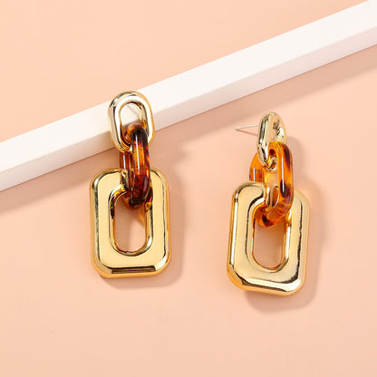Long Leopard Print Statement Earrings