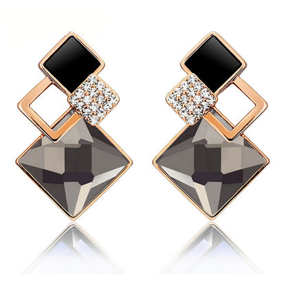 Popular Square Crystal Earrings