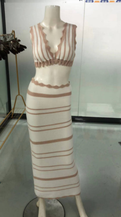 Striped Bikini Vest Set