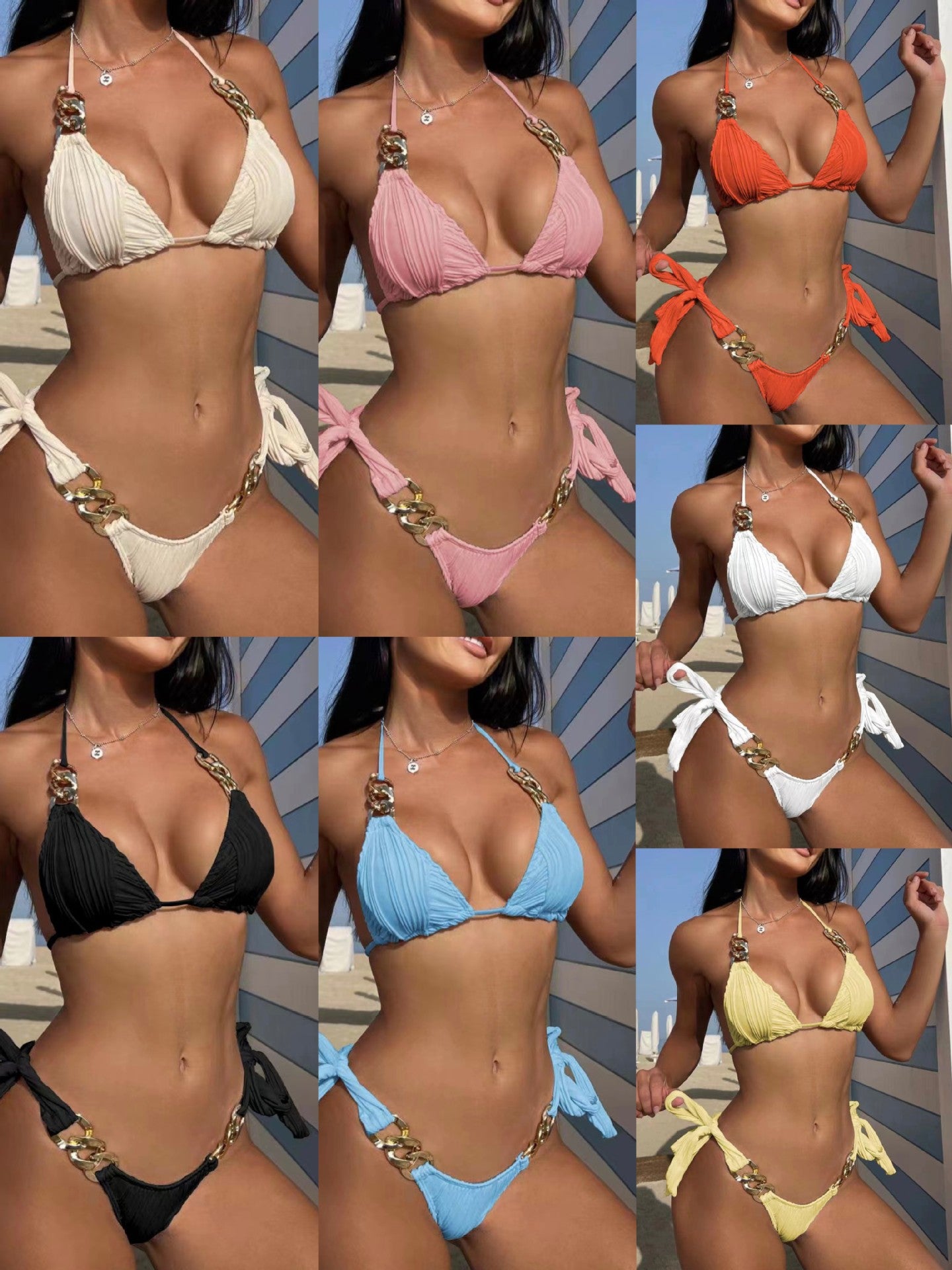 Split Swimsuit Chain Bikini