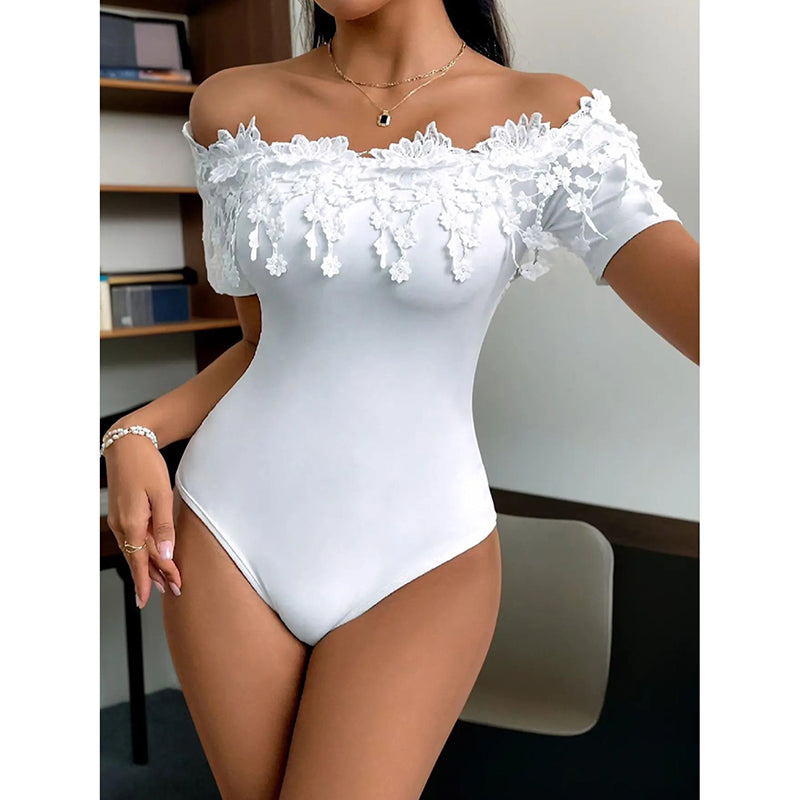Women's Off Shoulder Short Sleeve Bodysuit
