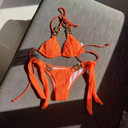 Split Swimsuit Chain Bikini