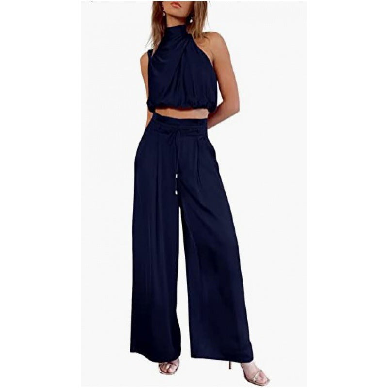Sleeveless Midriff Top Set