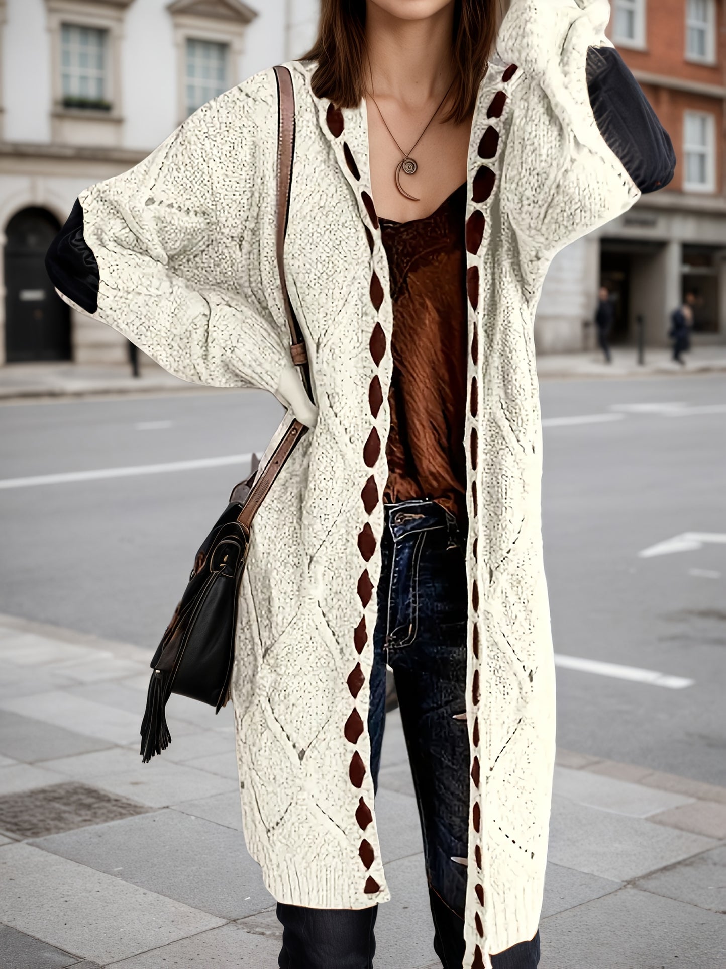Retro Open Front Cardigan