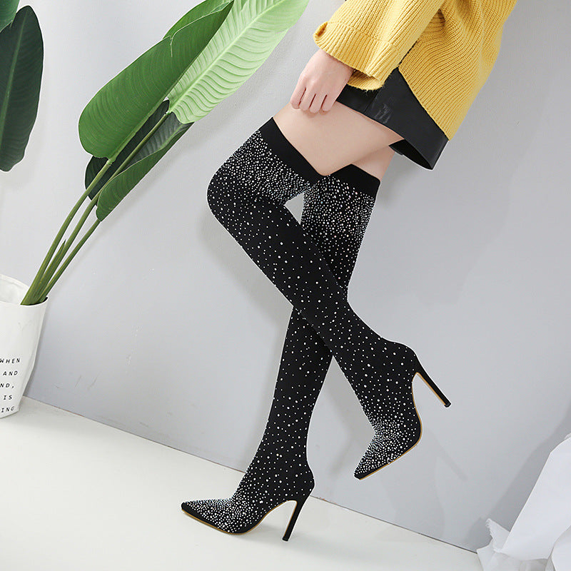 High-Heeled Knee Boots