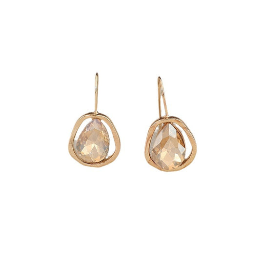 Light-luxury Alloy Earrings With Gemstone