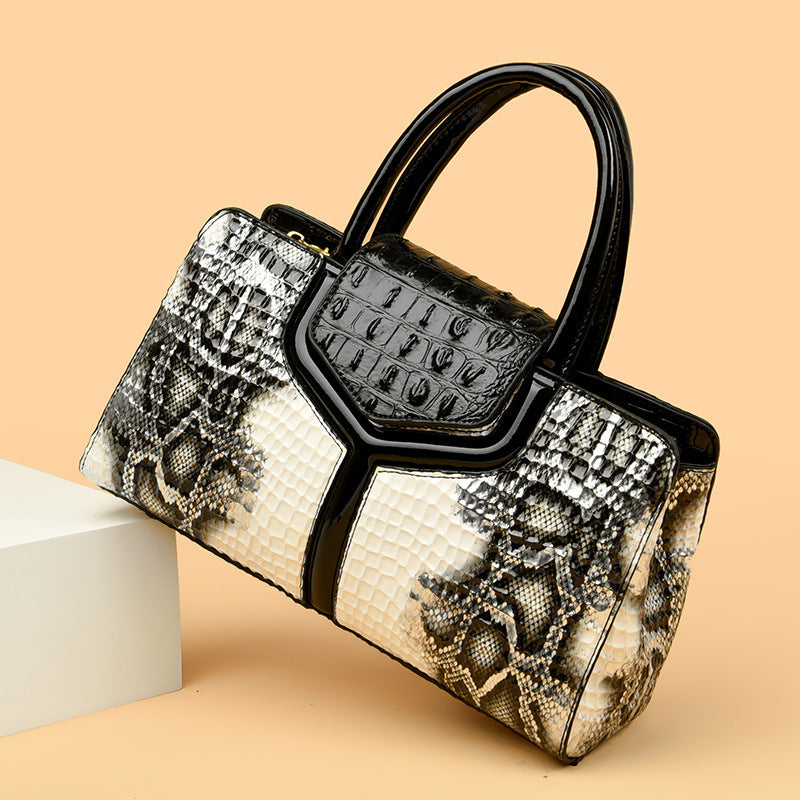 Vintage Snake Pattern Handbag