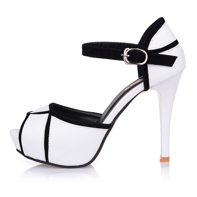 Color Block Fish Mouth Heels