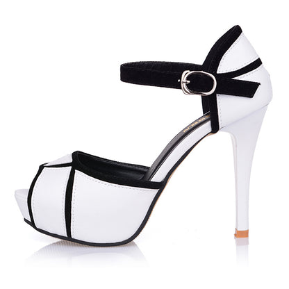 Color Block Fish Mouth Heels