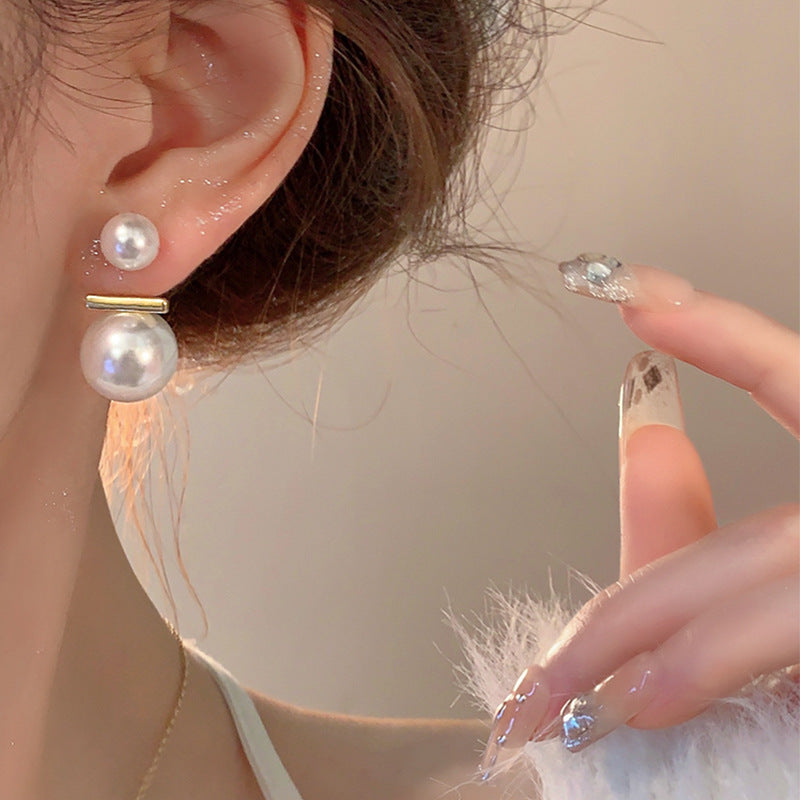 Pearl Silver Needle Earrings
