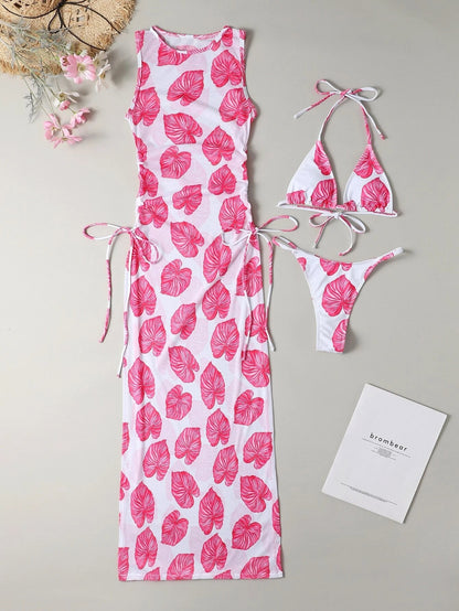 Print Mesh Three-piece Suit