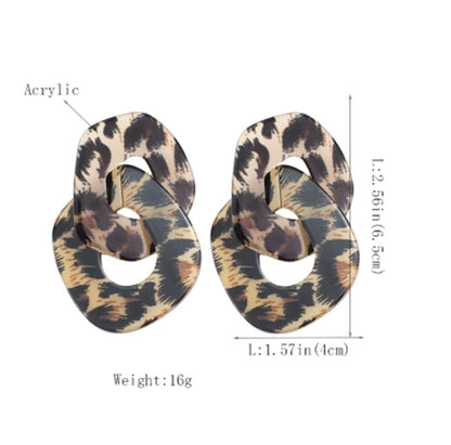 Leopard Print Two-piece Temperament Earrings